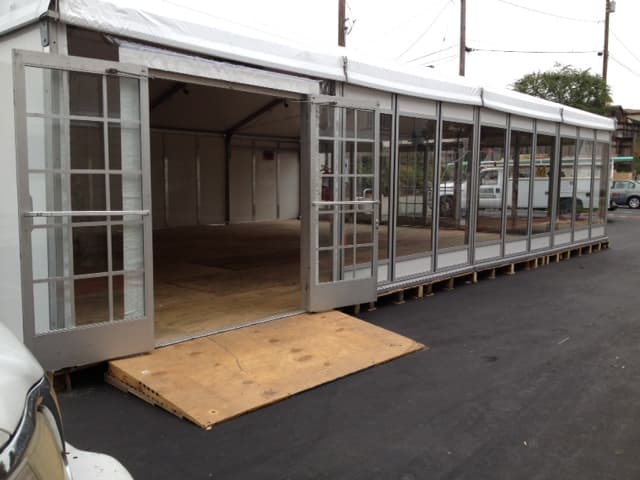 A modular building structure shown for kitchen design planning